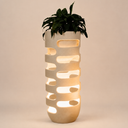 Mikeno Large Illuminated Planter – White