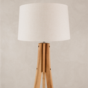 Assegai Tripod Floor Lamp with Tapered Linen Shade