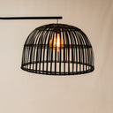 Soloman Arch Lamp with Cane Shade – Black