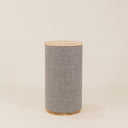 Houndstooth & Wood Side Table