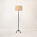Moraad Floor Lamp with Raffia Shade – Black