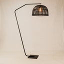 Soloman Arch Lamp with Cane Shade – Black