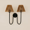 Aria Arc Double Wall Light with Jute Shades