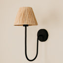 Aria Arc Wall Light with Raffia Shade