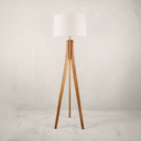 Assegai Tripod Floor Lamp with Tapered Linen Shade
