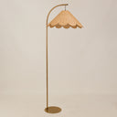 Kipenzi Floor Lamp with Woven Shade – Gold & Natural