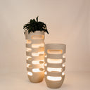 Mikeno Large Illuminated Planter – White
