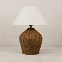 Panama Seagrass Table Lamp with Linen Shade – Natural
