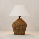 Panama Seagrass Table Lamp with Linen Shade – Natural