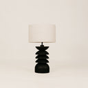 Sikona Lamp with Linen Shade – Black
