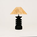 Sikona Lamp with Raffia Shade – Black