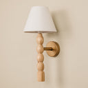 Tali Wooden Wall Light with White Shade – Blonde