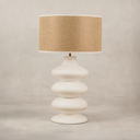 Yoruba Table Lamp with Linen Shade – White