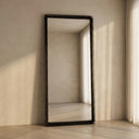 Kuru Slatted Wide Mirror – Black