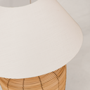 Lamu Cane Table Lamp with Linen Shade – Natural
