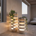 Mikeno Medium Illuminated Planter – White