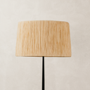 Mkuki Floor Lamp with Raffia Shade – Black