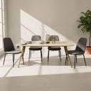 Saba Dining Table – Grey & Gold