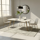 Saba Dining Table – White & Gold