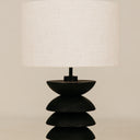 Sikona Lamp with Linen Shade – Black
