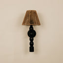 Tali Wooden Wall Light with Jute Shade – Black