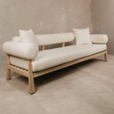 Vista Large Three Seater Ashwood Couch – White